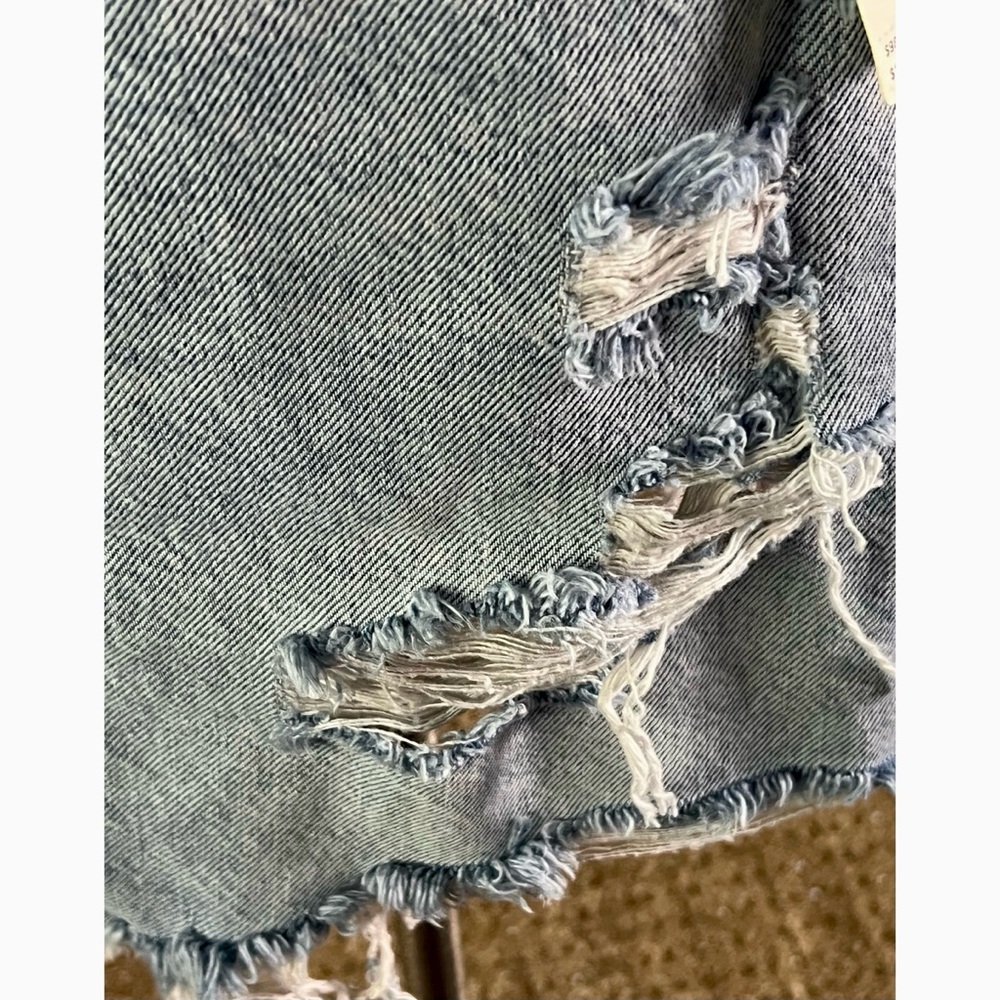 Anthropologie Destroyed Denim Mini Skirt 14 - Picture 6 of 12